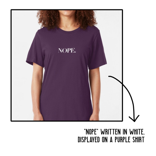 NEW ASEXUAL “NOPE” DESIGNSin a couple different fonts, most where each letter is a different color o