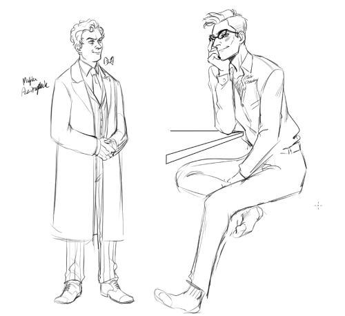 zerachin:wanted to draw Az in those suits msheen was wearing and @mortifyingideal suggested Crowley 