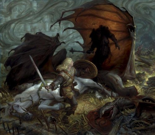 Today in Middle-earth history: The Battle of the Pelennor Fields. Art from our Mythcon artist Guest 