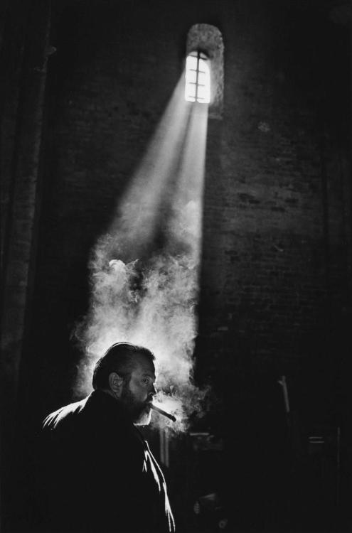 cinephiliabeyond:  Orson Welles on the set of CHIMES AT MIDNIGHT. Opens January 1 t.co/C2UOQ