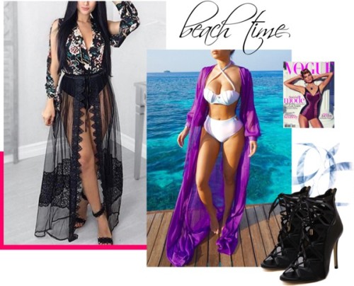 beach time all about bikini style coll. by suger-520 featuring black high heel pumpsSwimwear / Black