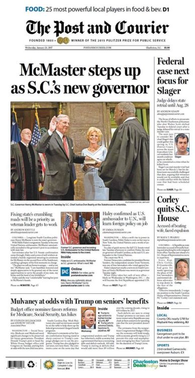 Good morning, South Carolina. In case you missed it, we officially have a new governor. 