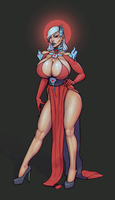 boobsgames:  Second commission that I did for  Tnecniw. His sci-fi Empress OC in two variants ^__^