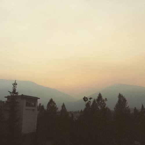 It’s getting smokey around here with all the forest fires. #BC #forestfire #pemberton #whistle