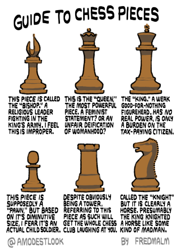 guide to chess pieces : r/comics