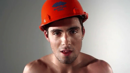 Puppy faced construction worker? 