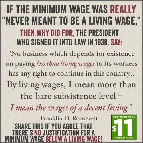 heidiblack:  neverbat:  mylittledraenei:  blue-author:  addictinginfo:  Minimum wage should be linked to the poverty level.   This is basic economic fact. A business that claims it can’t afford to pay a living wage to its workers is admitting that