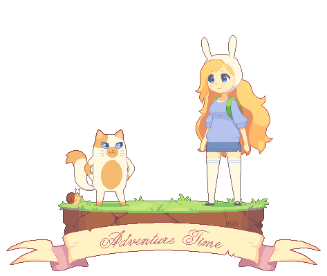 fiddlemod:  Pixel Fionna and Cake by DAV-19 