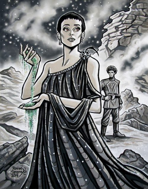 My finished Servalan illustration. It&rsquo;s based on the Blake&rsquo;s 7 episode Sand (written by 