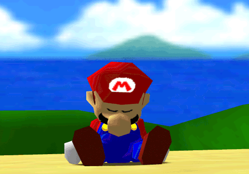 Super Mario Mario Bros Games Goodnight Sleeping Tired Sad Sit Super Mario 64 N64 Nintendo Gif Gifs Find And Share Funny Gifs On Gifsme