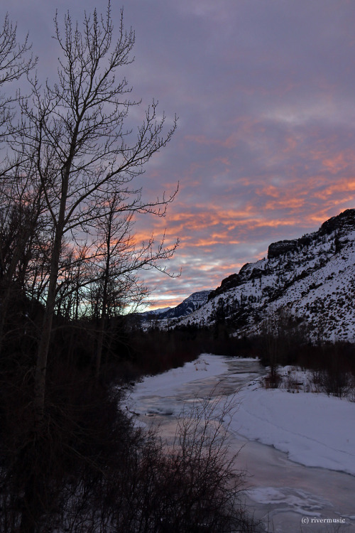 riverwindphotography:In Memory of a Friend: Sunset on the Elk Fork of the Shoshone River, Shoshone N