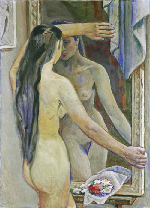 huariqueje: Encounter in the Mirror   -  Alfred Heinrich Pellegrini   1945 Swiss 1881