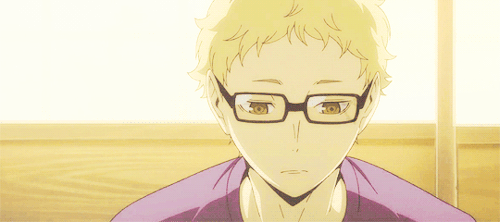 miyukeis:“PLEASE DON’T LOOK FOR CUTENESS IN A GUY WHO’S ALMOST 190 CENTIMETERS TALL” says Tsukishima