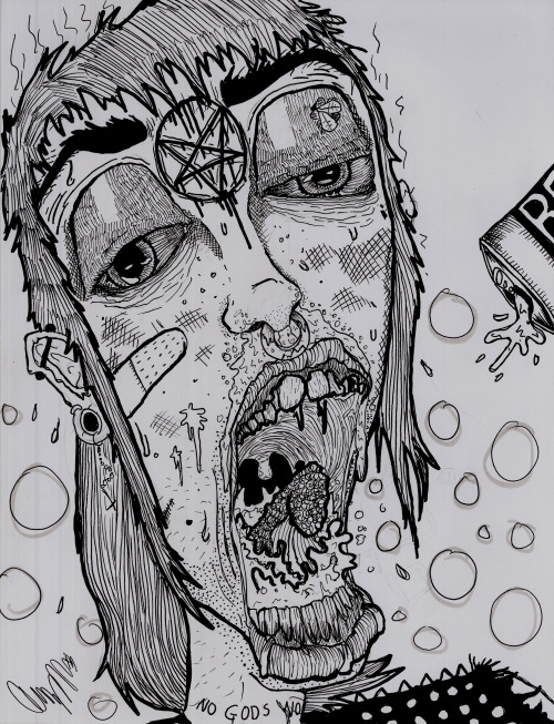 lycan-art:  I’m on  a roll today. Check out this fuckin’ Crusty! Up the punx.