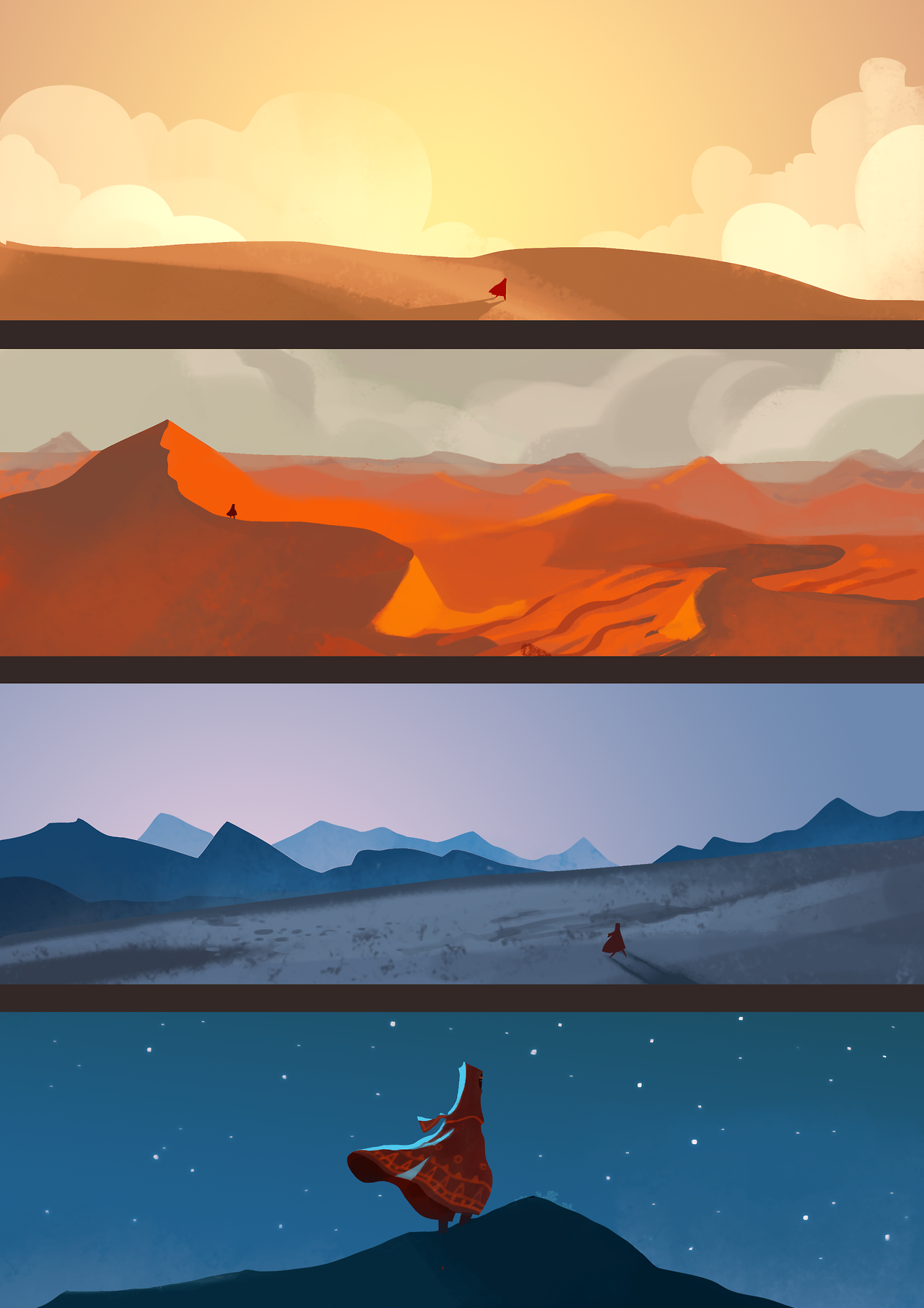 aravshetikolava: A Journey comic about a wayfarer who turned away from the mountain.