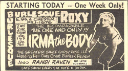 Piratetreasure:  Burlesque Roxy Irma The Body 