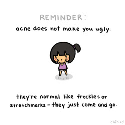 chibird:  No one should ever judge you for acne, because chances are they’ve had to deal with it too. It’s such a super common thing! You’re not alone in the acne struggle- just don’t let it make you feel too bad!  oh parents!