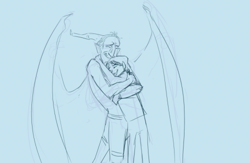 shannonsketches: Friend said Strickler needed a hug and my hand said Jim needed one too