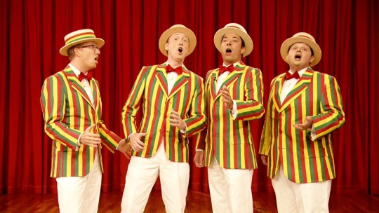 Sweet adeline barbershop quartet singing