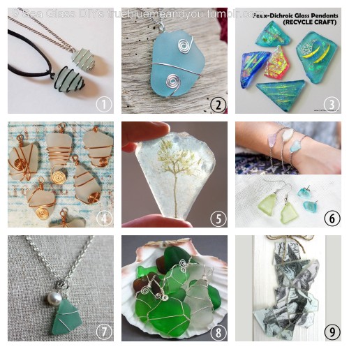 DIY 9 Sea Glass Tutorials. None of them require a drill and these techniques could easily be used on
