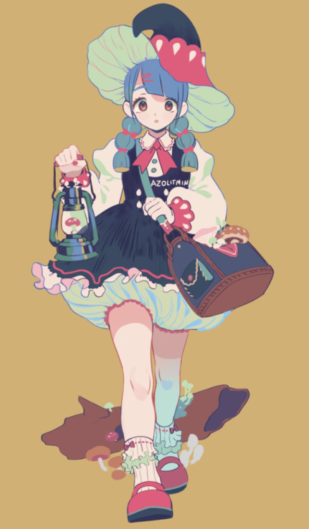 azolitmin: mushroom witch A new drawing for my girl who I decided to name kinoko! 