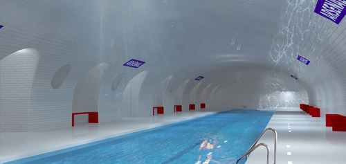 coolthingoftheday:The city of Paris, France is turning old abandoned subways into swimming pools. (S