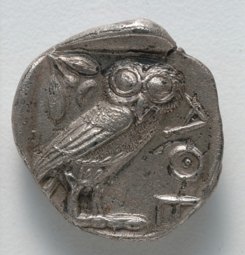 cma-greek-roman-art: Tetradrachm: Owl (reverse), 500, Cleveland Museum of Art: Greek and Roman ArtSi