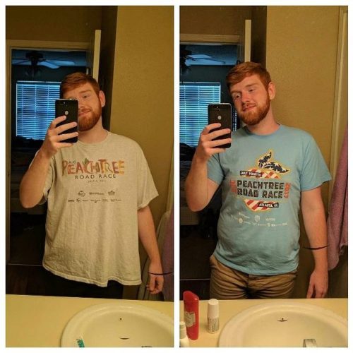 realhousewivesofhighgarden:  Happy #transformationtuesday! The picture on the left is only from a few days ago, but that shirt is from when I did the Peachtree six years ago! Size XXL. Now I’m a size medium. Today was a good day. #peachtreeroadrace