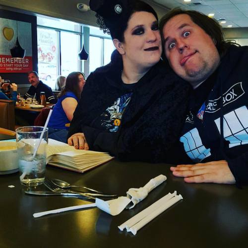 #thegothhousewife and husband. He&rsquo;s being goofy.