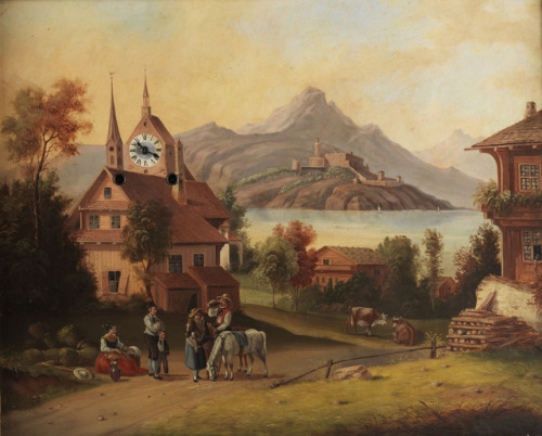 Landscape with Sea, unknown artist of the Biedermeier period, 1st half of 19th century