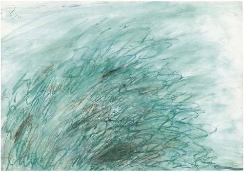 thunderstruck9:Cy Twombly (American, 1928-2011), On Returning from Tonnicoda, 1973. Oil paint, wax c
