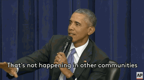 fuckboyfiles:  profeminist:  refinery29:  Obama Perfectly Explains Why “All Lives Matter” Is Wrong On Thursday afternoon, President Obama strongly defended Black Lives Matter at a White House forum on the criminal justice system. READ MORE GIFS VIA.