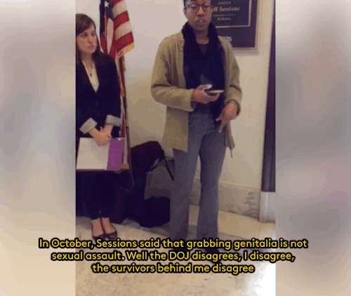 refinery29:Watch: Protestors are headed to Congress to demand that Jeff Sessions be held accountable