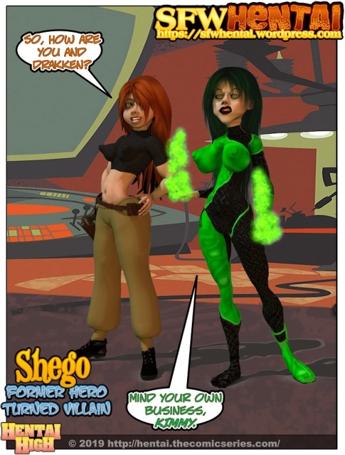 SFW full color Walt Disney channel Kim Possible cartoon porn Shego sexy hentai illustration fan serv