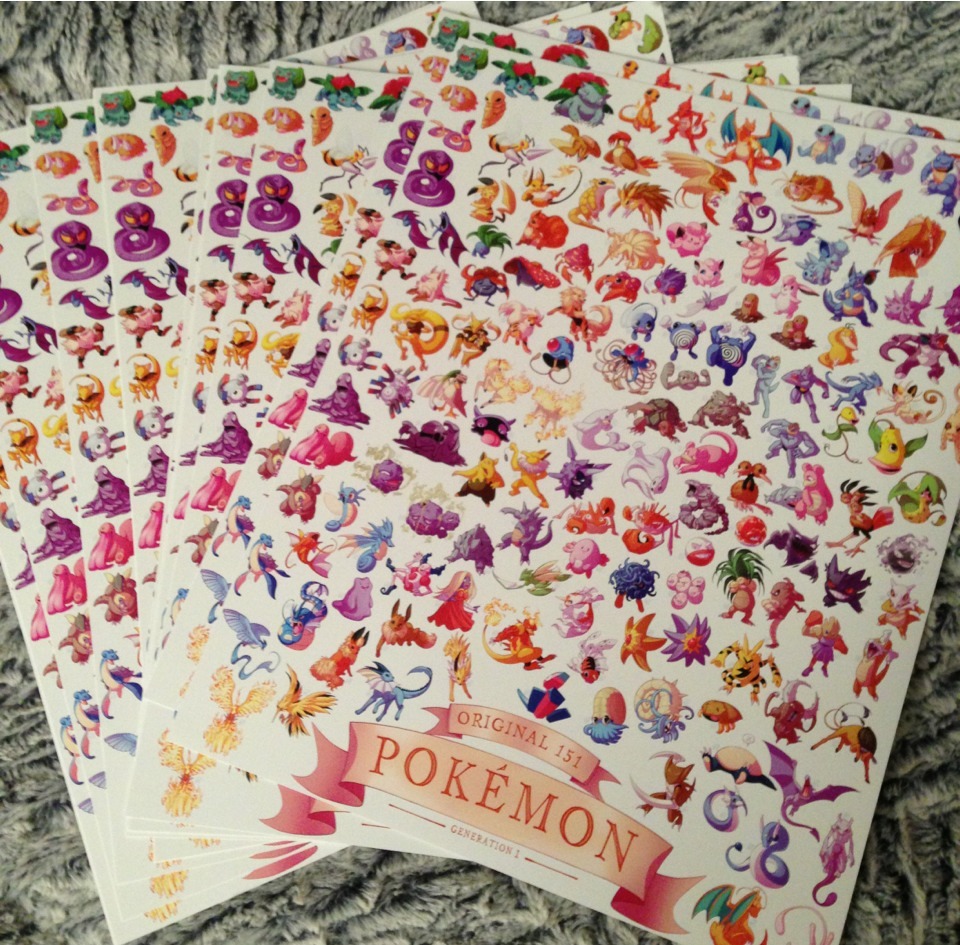 cloudedart:  Gen 1 poke prints arrived! Tomorrow I’ll be departing for Louisville,