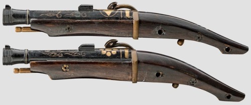 Matching pair of Japanese matchlock pistols, 18th century.from Hermann Historica