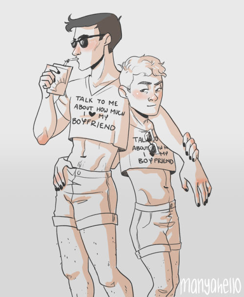 cherryblossomhalsey hit me up with with a prompt for matching boyfriend shirts which I combined with