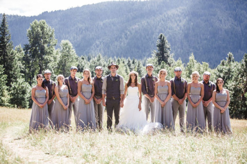 From Green Wedding Shoes, this wilderness wedding on The Brown Family Homestead in Washington is jus