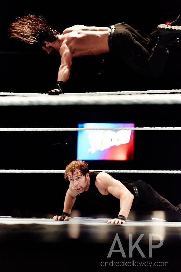 believeintheshieldwwe:  Seth Rollins vs Dean Ambrose #WWEHamilton Credit: http://www.andreakellaway.com/