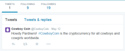 cryptolonography:  Cowboy Coin’s twitter
