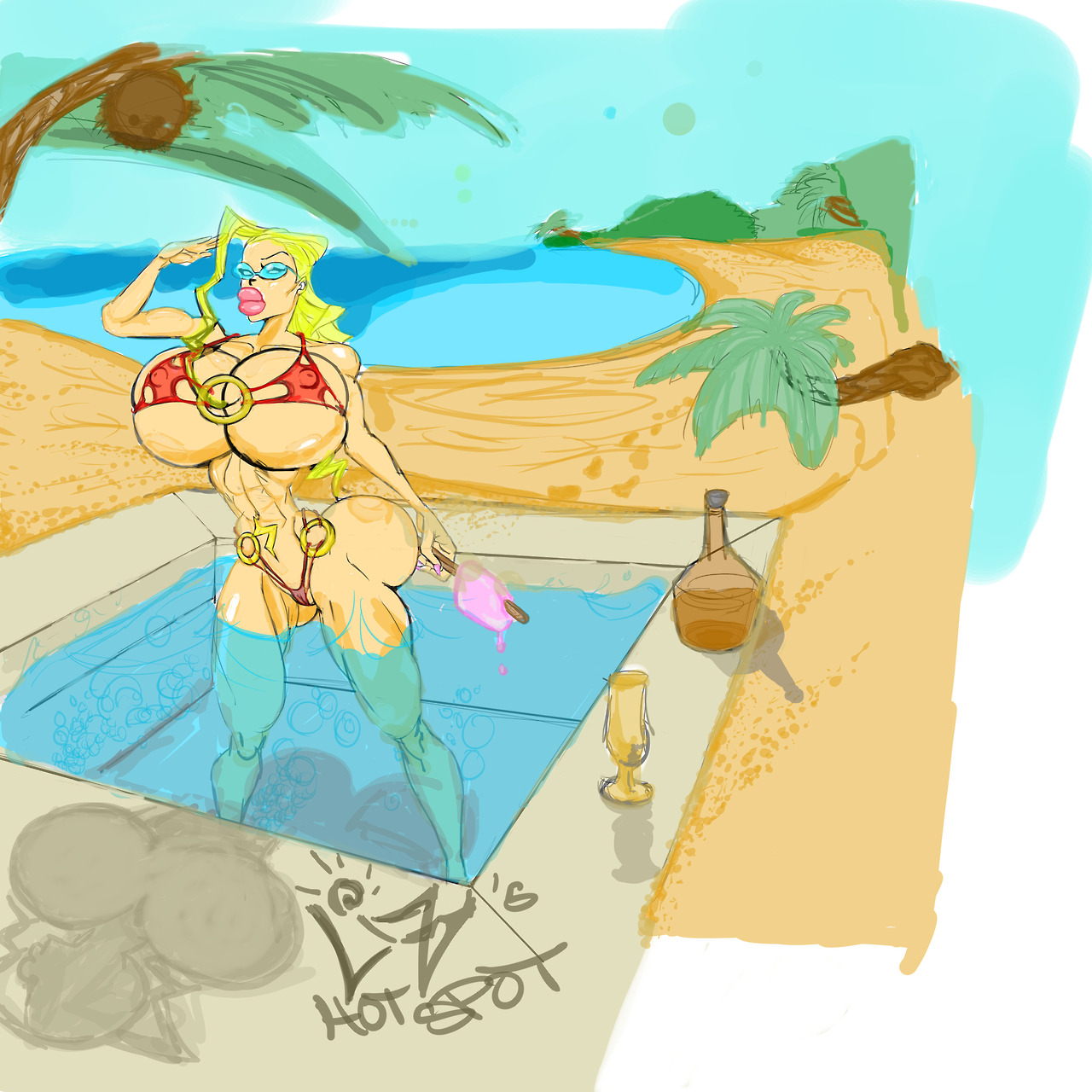 sun1sol:  Liz’s Hot spot!   Liz travels far off into the beach to find the hot