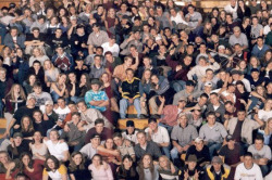 j-luxe:  kingpark:sixpenceee:  At first glance, it may look like a normal class photo. But it’s actually a photo from Columbine High School taken weeks before the infamous shooting in 1999. The students in the top left pretending to aim guns at the