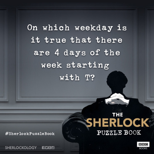 #SherlockPuzzleBook Day Two!A Special Day! PRE-ORDER your copy, out October 26 !po.st/Sh