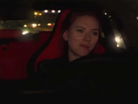 Please, Ms Romanoff chewing gum while driving a sport car? Yes thank you.