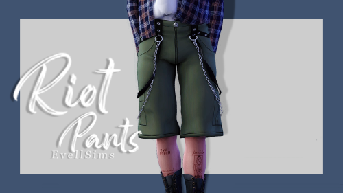 evellsims:Riot Pants✩ 25 Swatches✩ Male, Teen - Elder✩ 12,5k poly, new mesh, all LOD’s✩ Normal