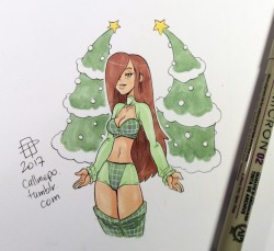 callmepo: Tiny doodle of Victoria’s Secret Alt Angel Wendy.  Was out all day but needed something to wind-down with. More of a holiday theme this time.  [Come visit my Ko-fi and buy me a coffee green tea!]  ;9