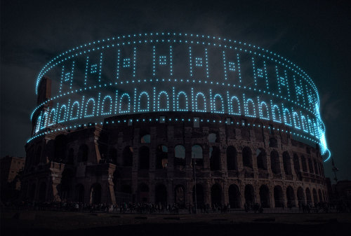 Drones Rebuild Incomplete Monuments With Light !