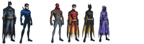 thelakersshowtime:The evolution of the Bat-Family (gif version here):Bruce Wayne (Batman) in the fir