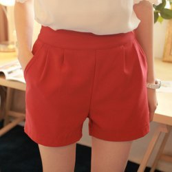 magicalmomentt:  red waisted shorts - perfect