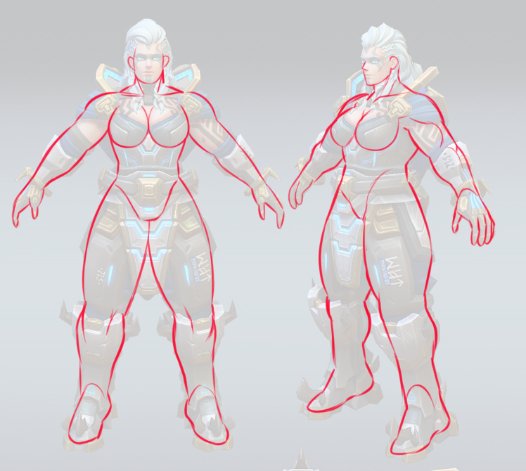 orangekissess:  anon wanted help figuring out zaryas body typeheres a zarya body